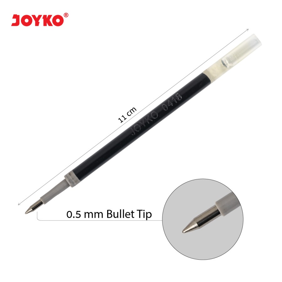 Isi Ulang Pulpen Gellpen Ballpen GPR-267 Joyko 0.5mm Hitam Bullet Tip  