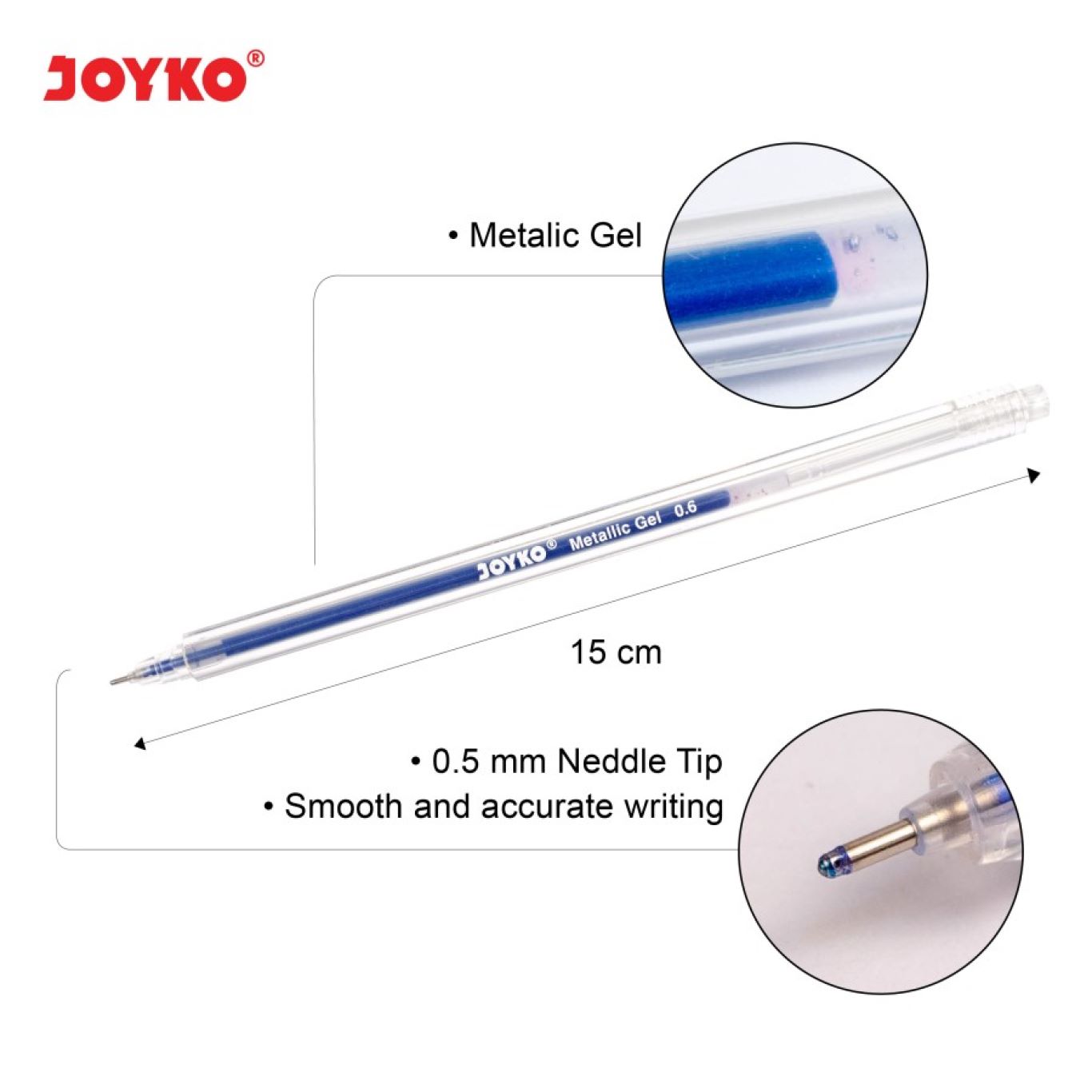 Pulpen Gel Joyko GPC-317 Metallic 12 Warna 0.6mm / Color Gel Pen  