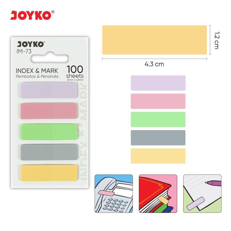 Index Memo / Pembatas / Penanda IM-73 Plastik Joyko Sticky Notes  