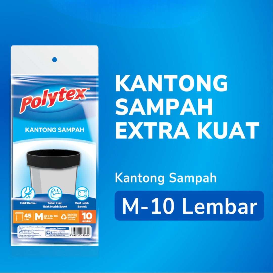 Polytex Kantong Sampah Ukuran M dan L / Plastik Sampah  