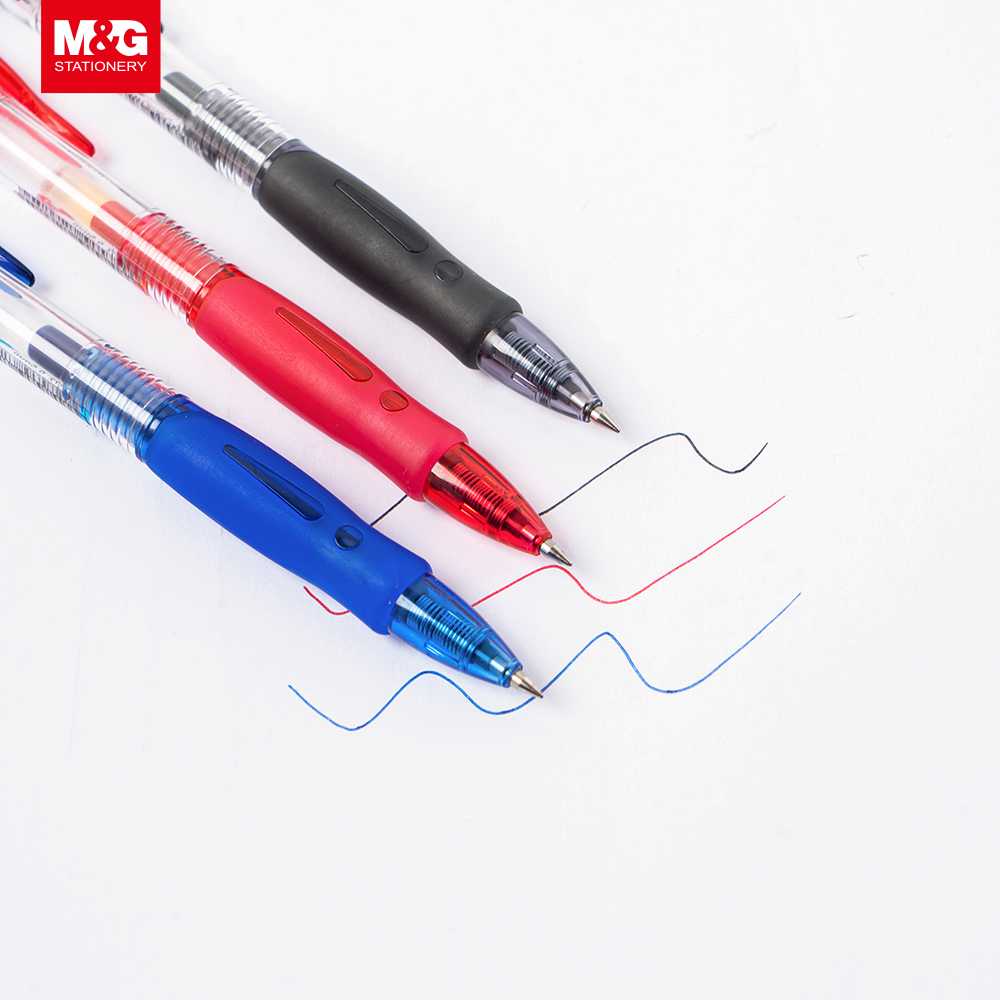 Pulpen / Ballpen Gel Pen M&G Retractable Comfort Grip 0.5 mm Black, Blue, Red AGP02372