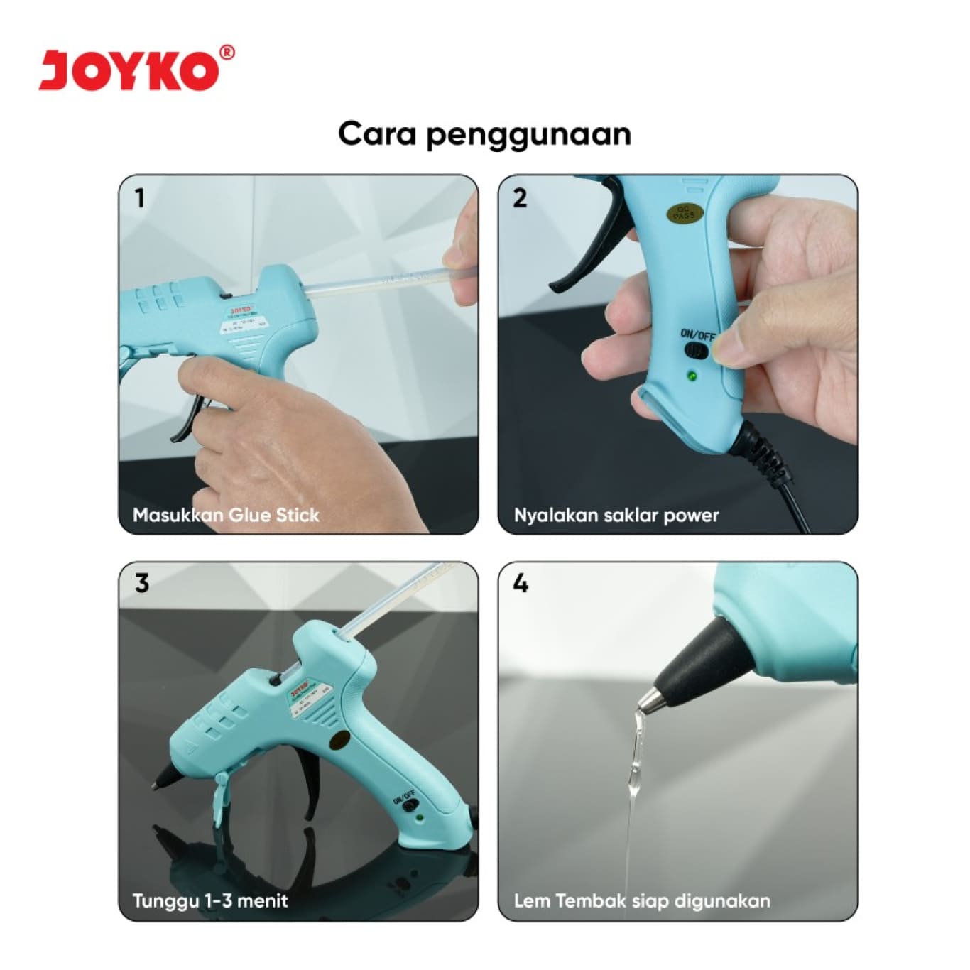Glue Gun GG-853 Joyko Alat Lem Tembak Pastel Color / Lem Bakar Kecil 20 Watt  