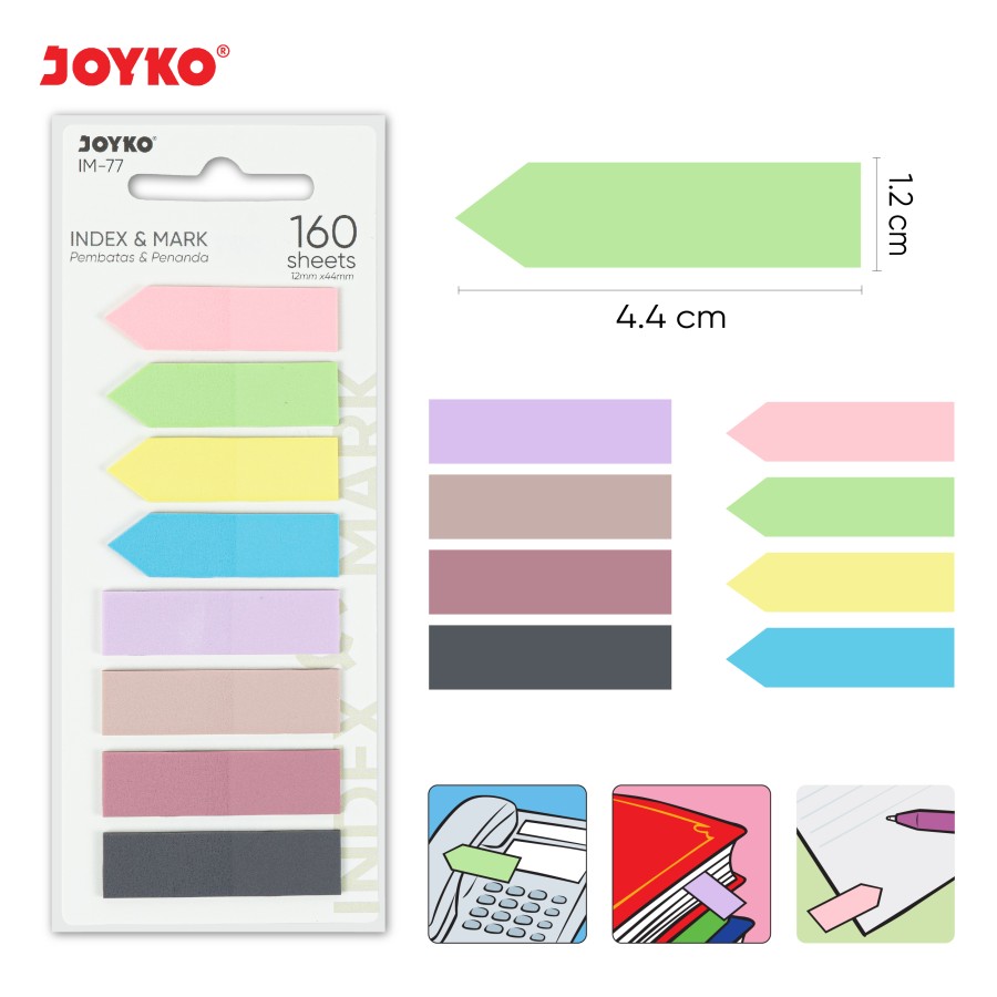Index Memo / Pembatas / Penanda IM-77 Plastik Joyko Sticky Notes  