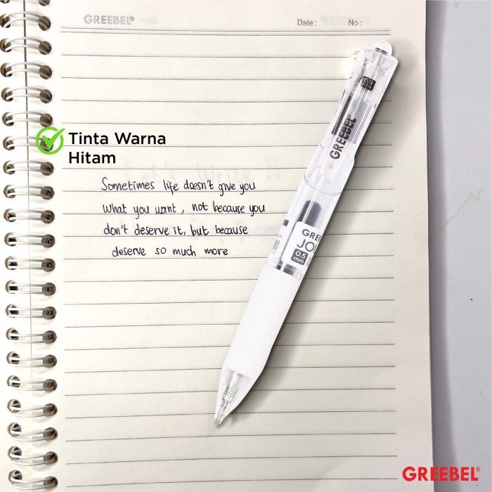 Pulpen Greebel / Greebel Gel Pen GP-514 JOURNAL 0.5MM Hitam / Ballpoint  