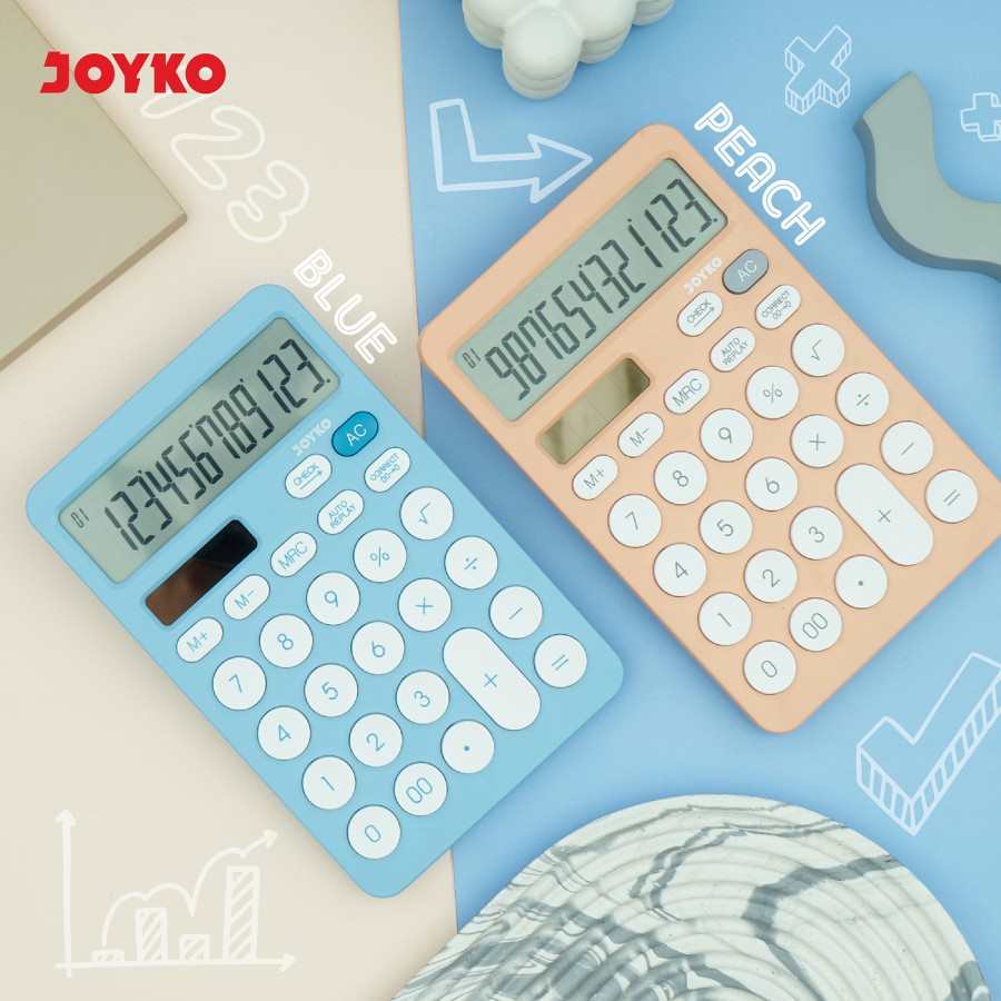 Kalkulator Joyko / Calculator Tipe CC-64 CO Colour / 12 Digit Dual Power