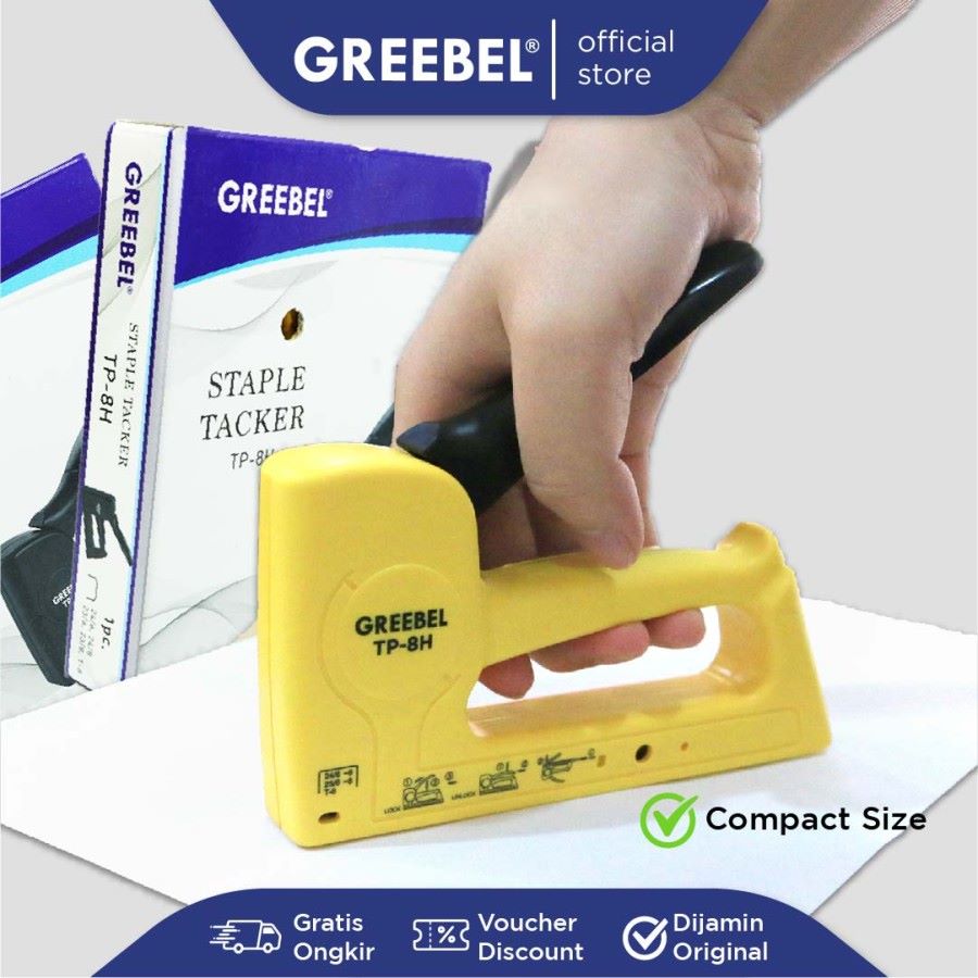 Greebel Guntacker TP-8H / Gun Tacker / Staples Tembak / Stapler Tembak