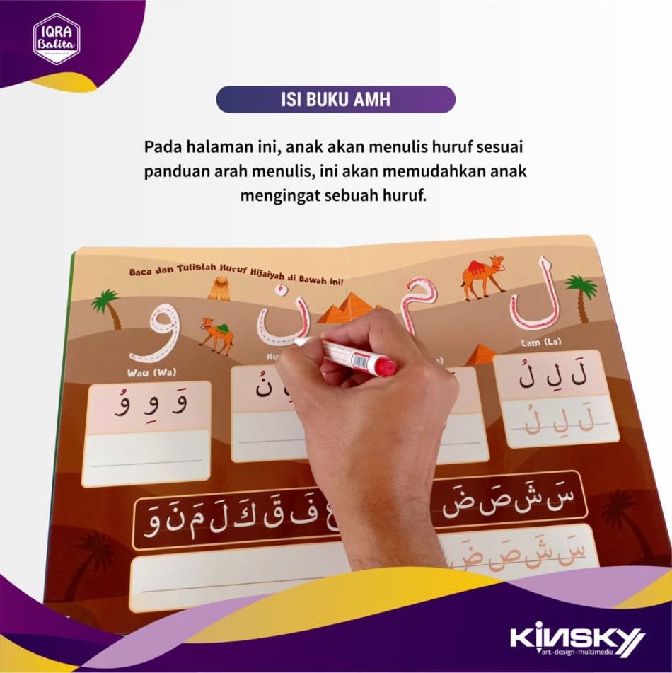 Buku Aktivitas Menulis Hijaiyah Board Book [Bonus Spidol] / Boardbook / Buku Belajar Anak  
