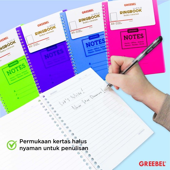 Greebel Ring Book 8060 A5 PP-2 Ukuran A5 / Buku Agenda Notebook / Buku Catatan