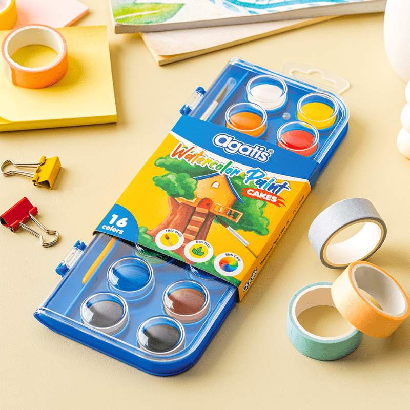 Cat Air Agatis Watercolor Paint Eco 16 Color PC-1601-B / 16 Warna  