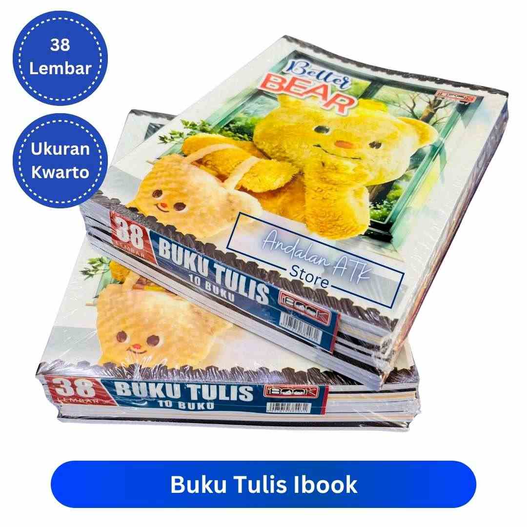 Buku Tulis IBOOK 38 Lembar Ukuran Kwarto [PACK 10 BUKU] MIX  