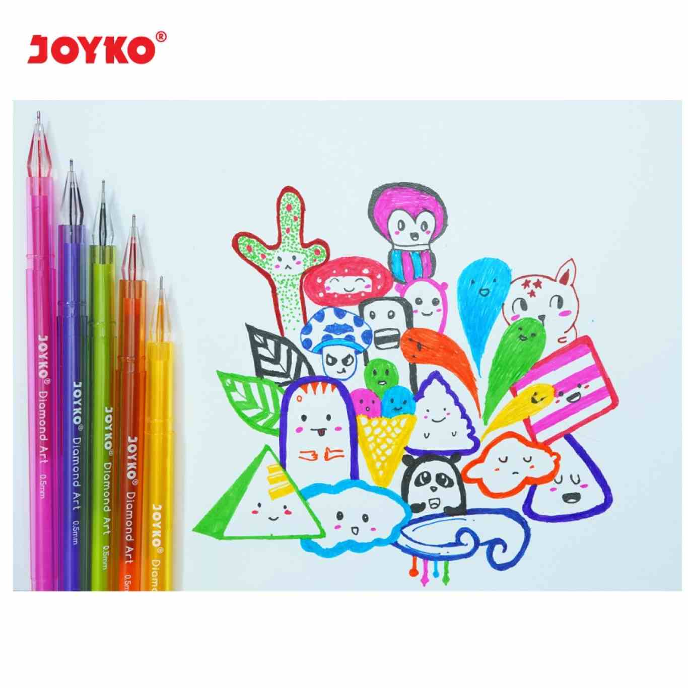 Pulpen Gel Joyko GPC-310S Diamond Art 10 Warna 0.5mm / Pulpen Joyko SET  