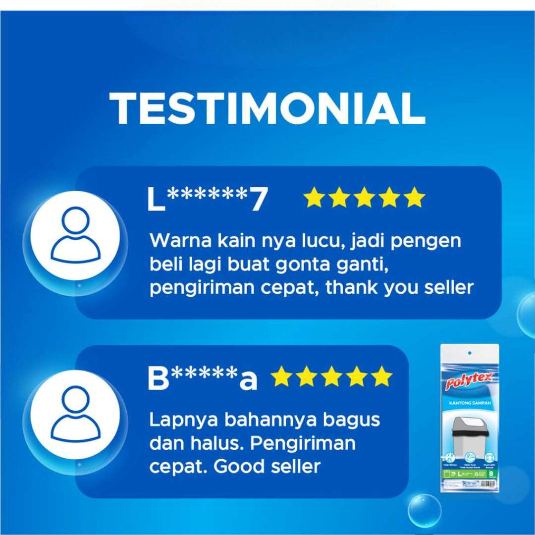 Polytex Kantong Sampah Ukuran M dan L / Plastik Sampah  