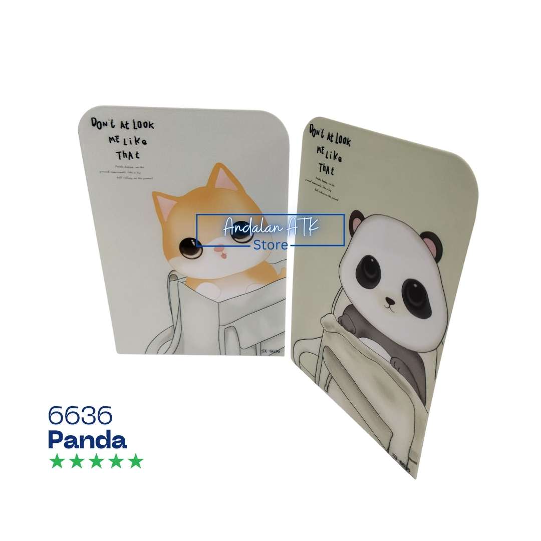 Pembatas Buku Besi V-Tec Fancy SERI 2 / Stand Book End / Sekat Buku [Isi 2 Pcs]  