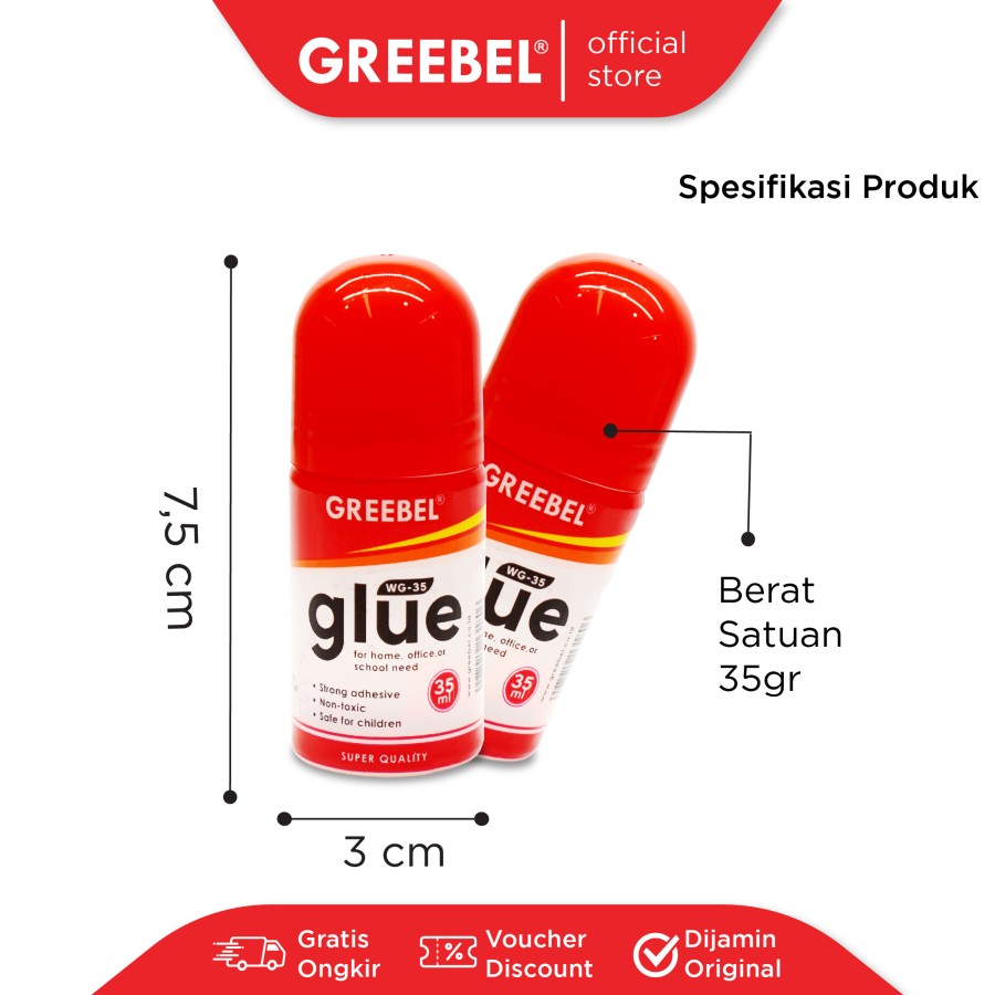 Lem Kertas / Greebel Water Glue 35ML / Lem Cair  