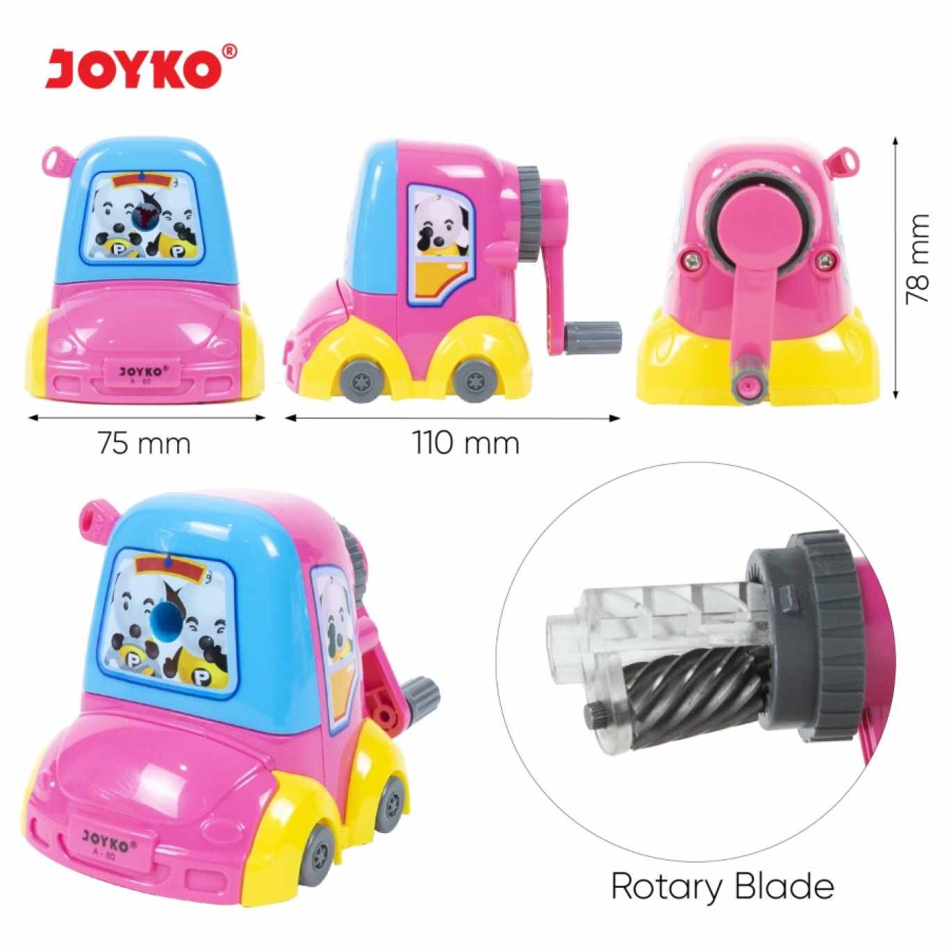 Rautan Putar Joyko A-80 Sharpener / Rautan Meja / Serutan Pensil  