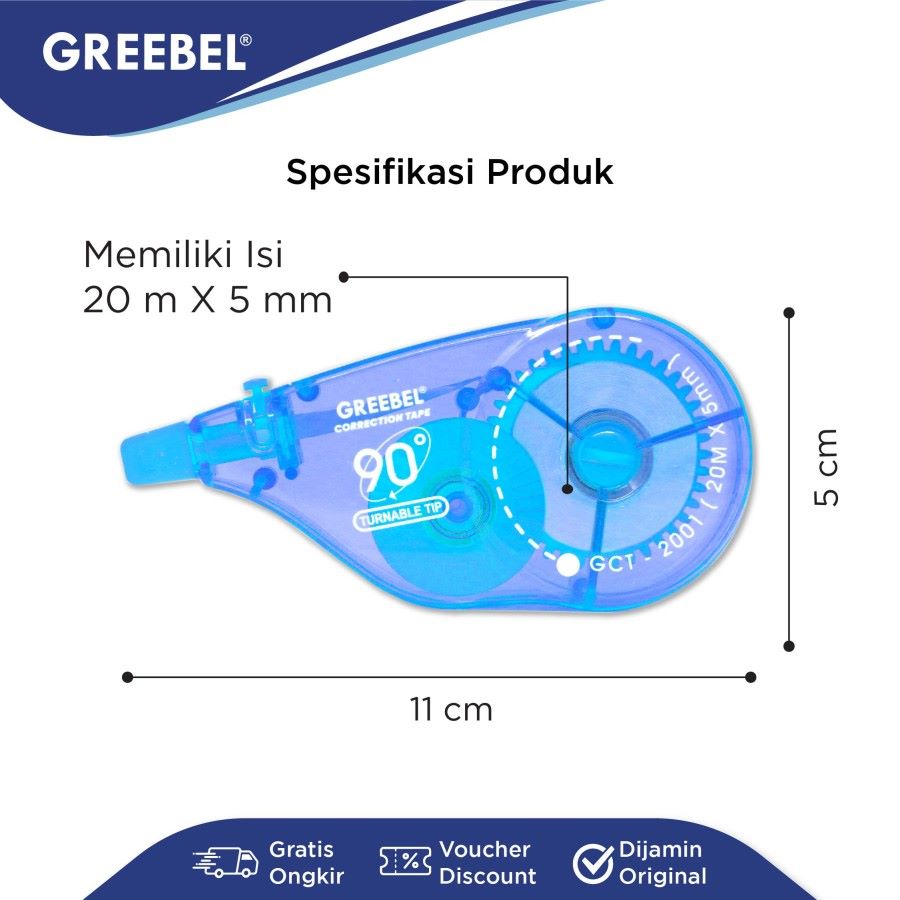 Tip Ex Kertas / Greebel Correction Tape GCT-2001
