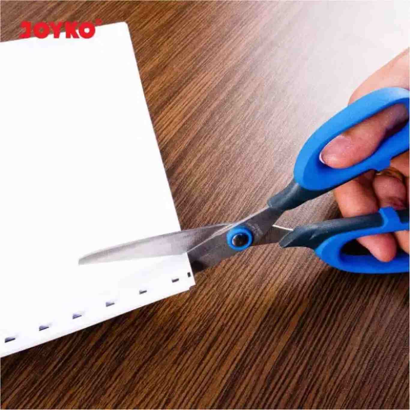 Gunting Joyko Scissor SC-15 Elastic Handle Stainless Soft Grip / Handel Karet  