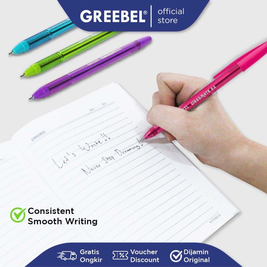 Pulpen Greebel / Greebel Ballpen Classmate 0.5MM Hitam / Ballpoint  
