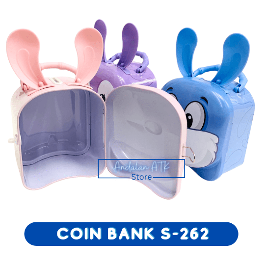 Coin Bank / Celengan Anak Kunci Gembok Karakter Bunny 2 S-262 Xiaolingjing