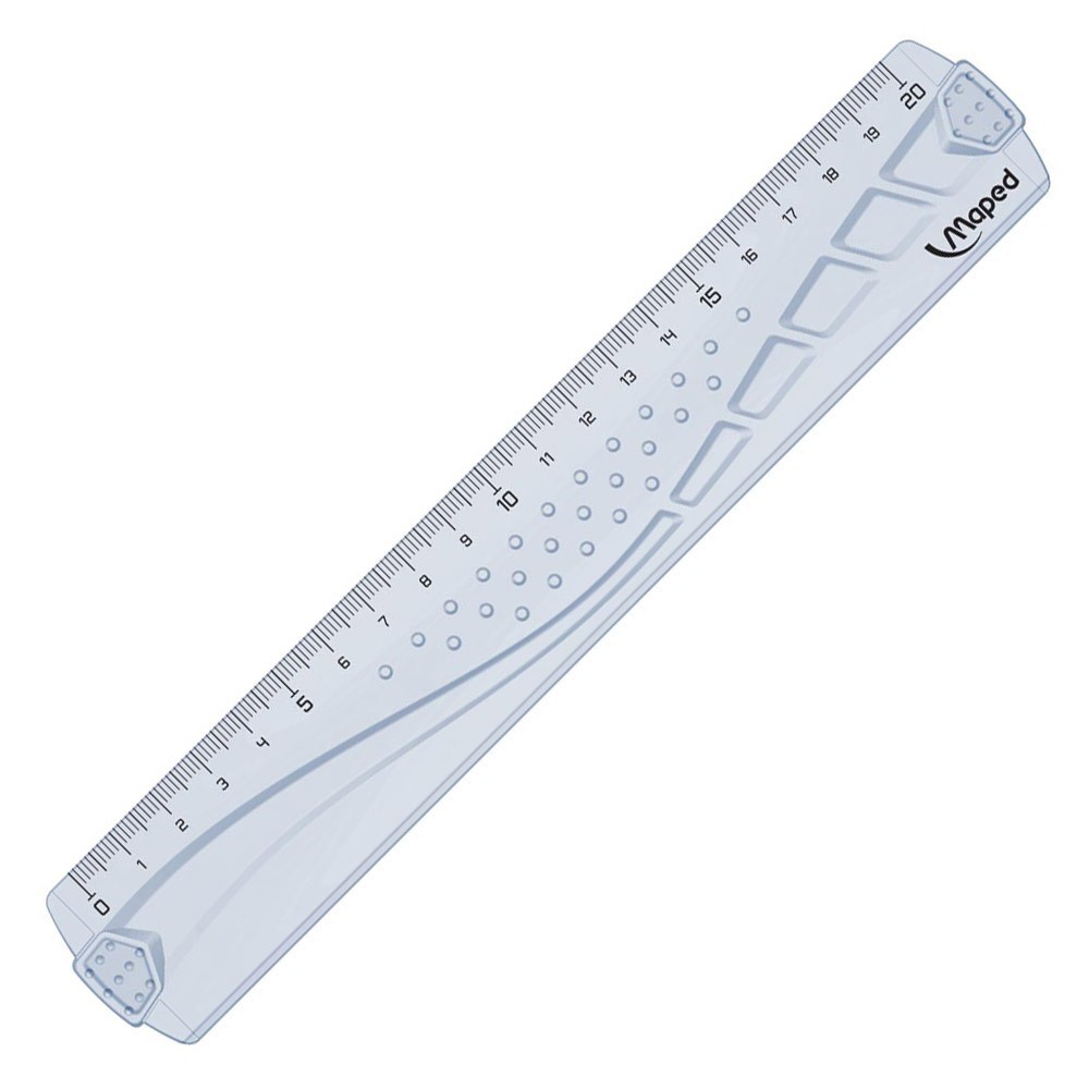 Maped Ruler Geometric Flat Ruler 20CM White 242020 / Penggaris Plastik  