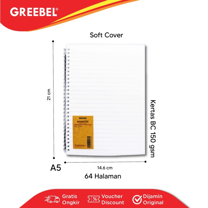 Greebel Ring Book 8060 A5 PP-1 Ukuran A5 / Buku Agenda Notebook / Buku Catatan