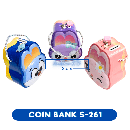 Coin Bank / Celengan Anak Kunci Gembok Karakter Bunny S-261 Xiaolingjing