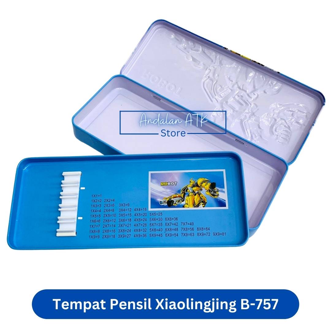 Tempat Pensil Anak Xiaolingjing B-757 Robot Kaleng / Kotak Pensil / Pencil Case  