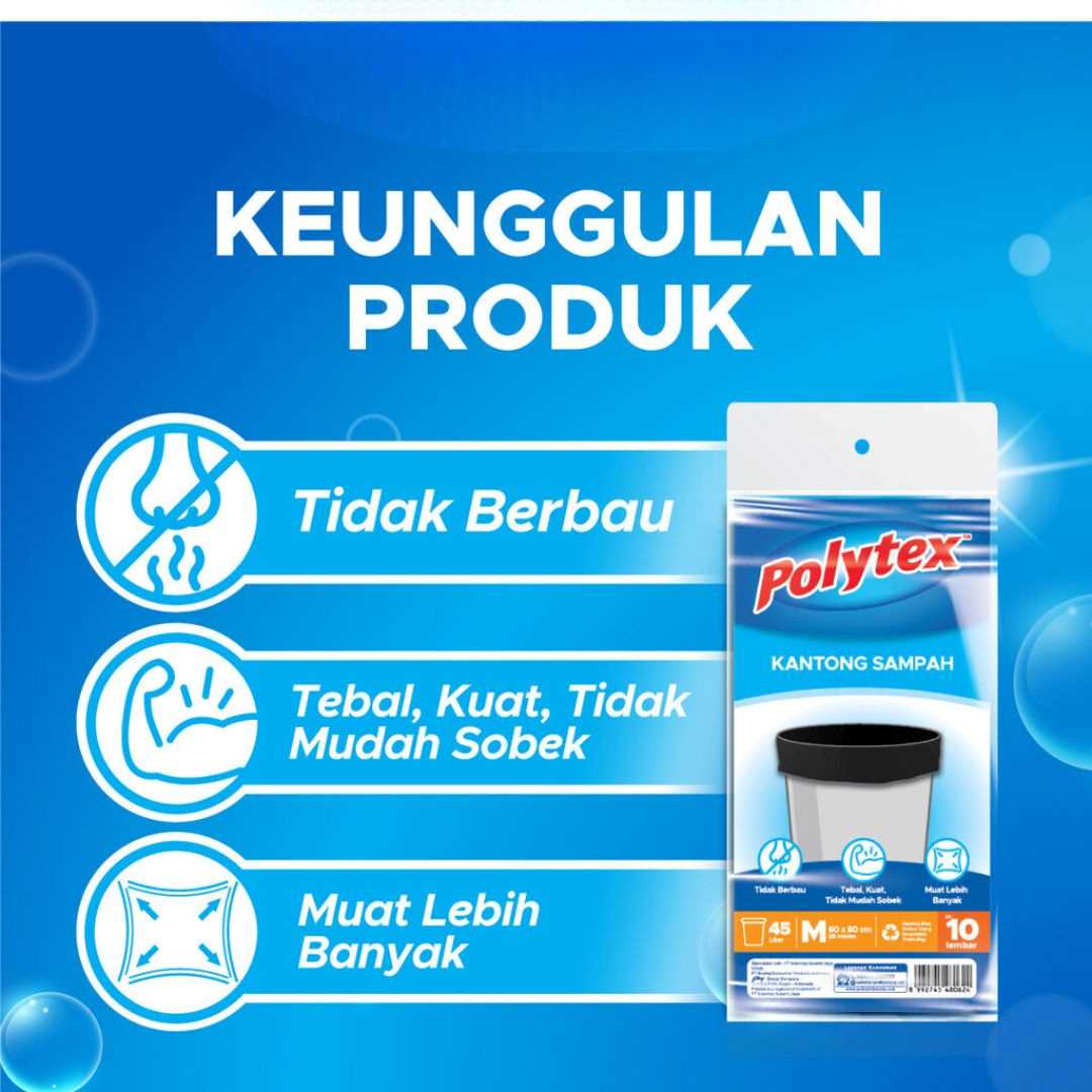Polytex Kantong Sampah Ukuran M dan L / Plastik Sampah  