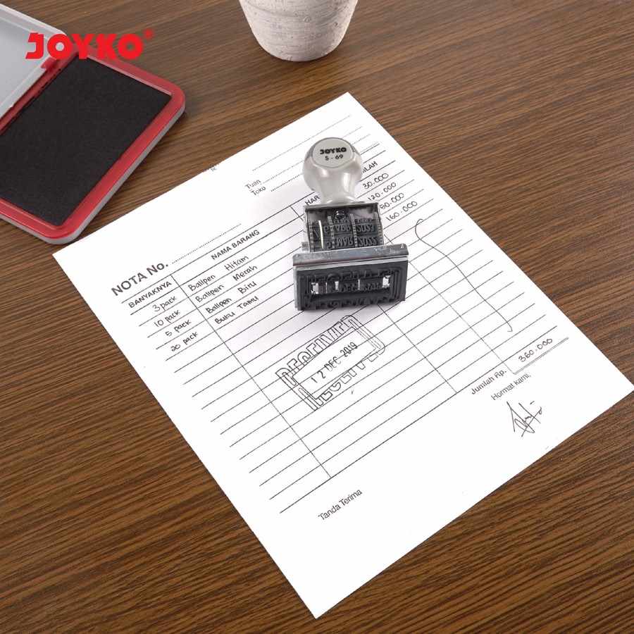 Stempel Received Dengan Tanggal / Cap Diterima / Date Stamp Joyko S69  