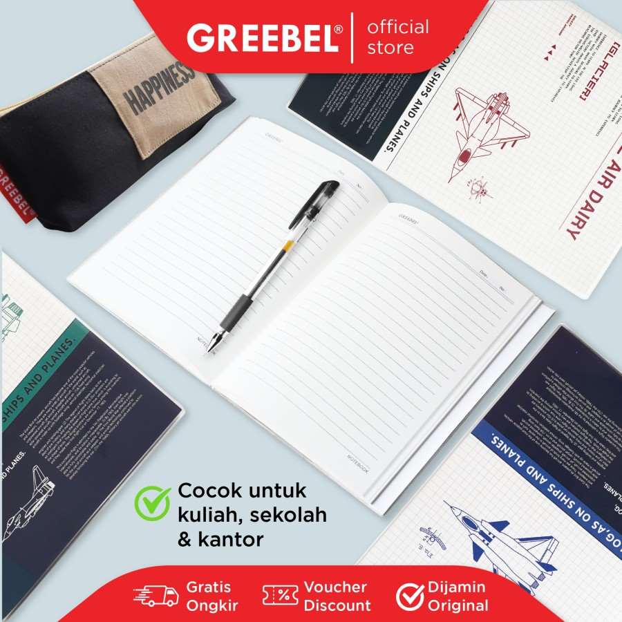 Greebel Note Book 8080 A5C 42 Ukuran A5 / Buku Agenda Notebook / Buku Catatan
