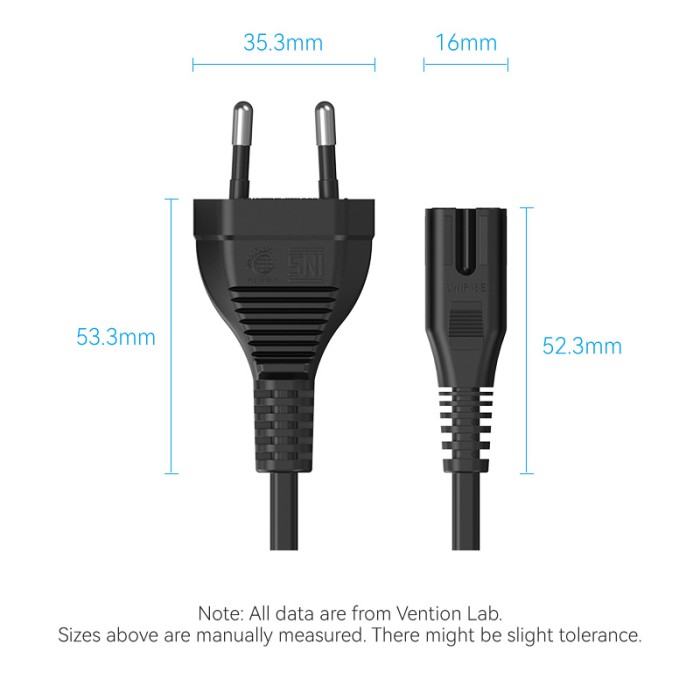 Vention - Power Cord 2-Prong 1.8M C7 Connector EU Plug ZCIBAC  