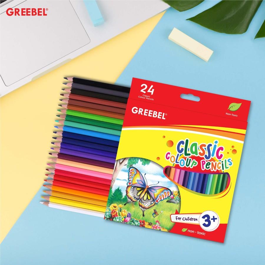 Pensil Warna Greebel 7024 CC Isi 24 Warna Classic Color / Color Pencil