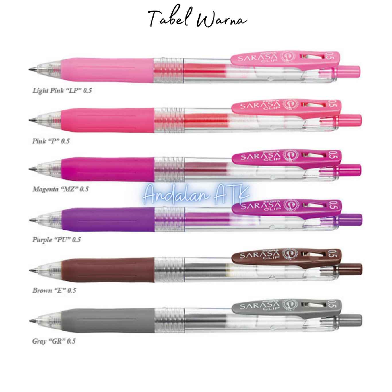 Pulpen Sarasa Clip Gell Pen Retrackable