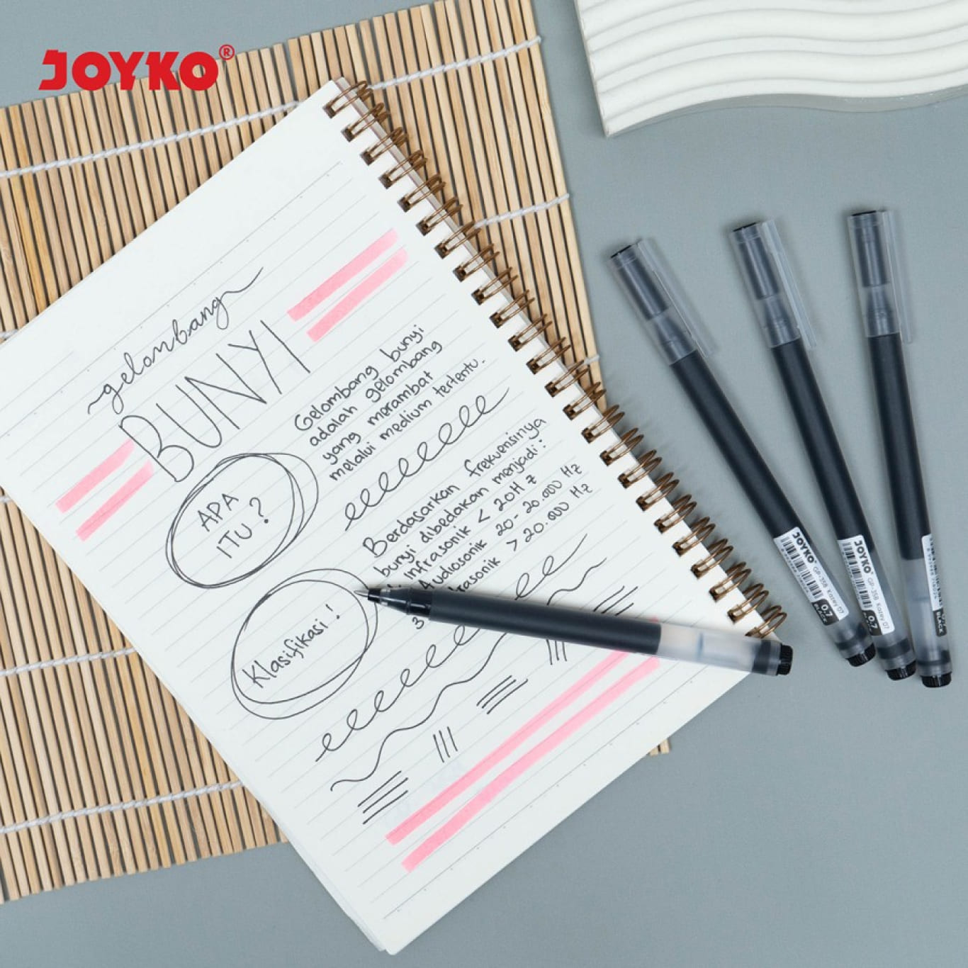 Pulpen / Ballpen Gell Joyko GP-357 Kazey Hitam Ukuran 0.5mm / Ballpoint