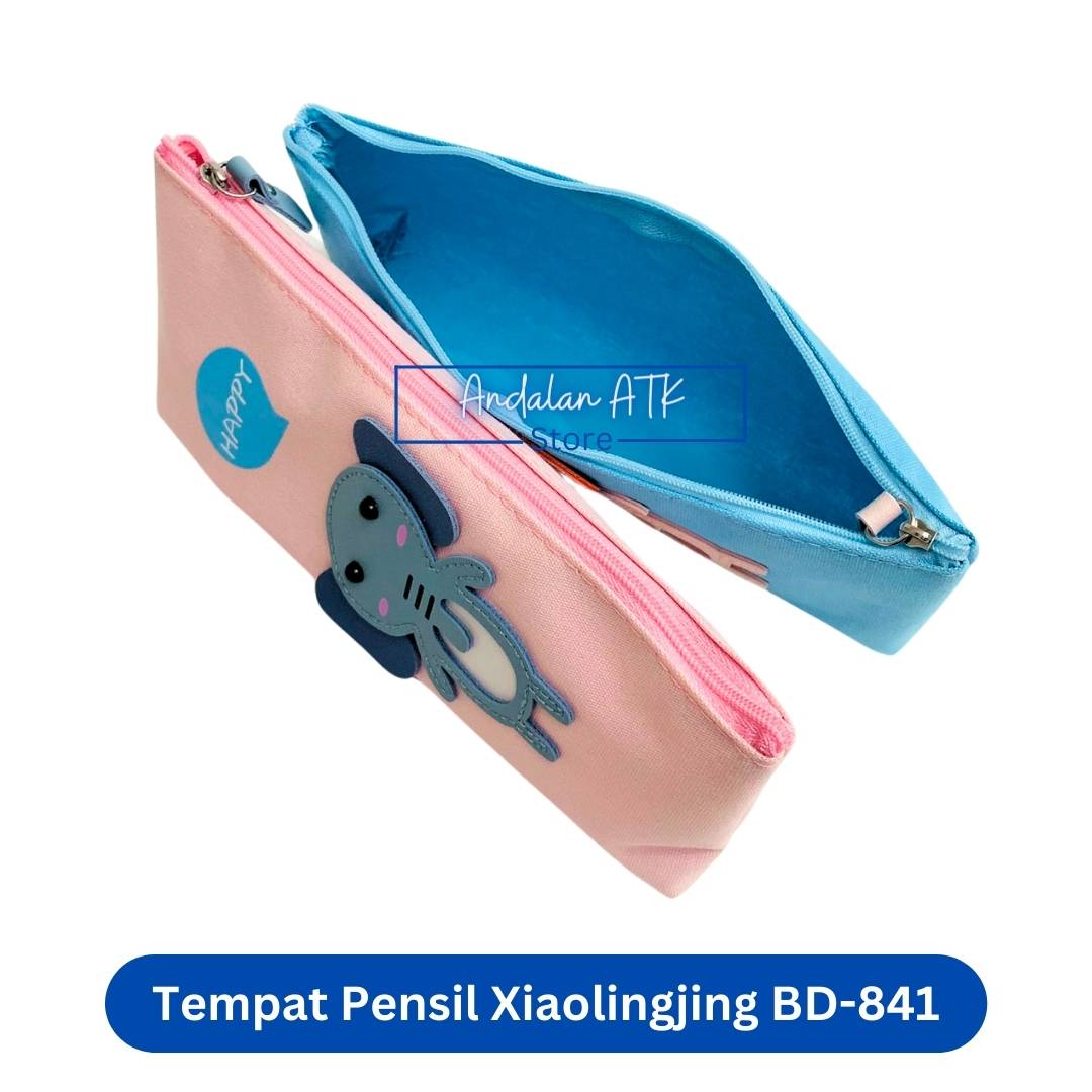 Tempat Pensil Anak Xiaolingjing Gajah BD-841 Kain / Kotak Pensil / Pencil Case
