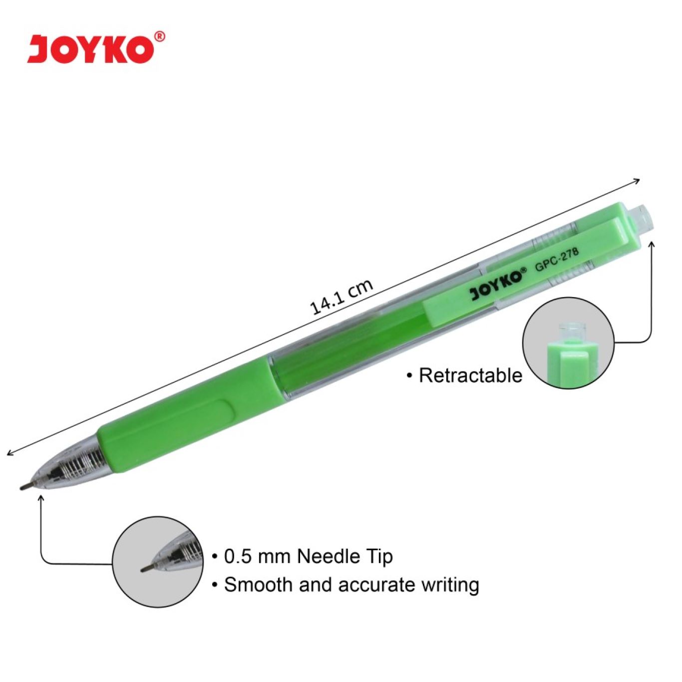 Pulpen Gel Joyko GPC-278 8 Warna 0.5mm / Color Gel Pen  