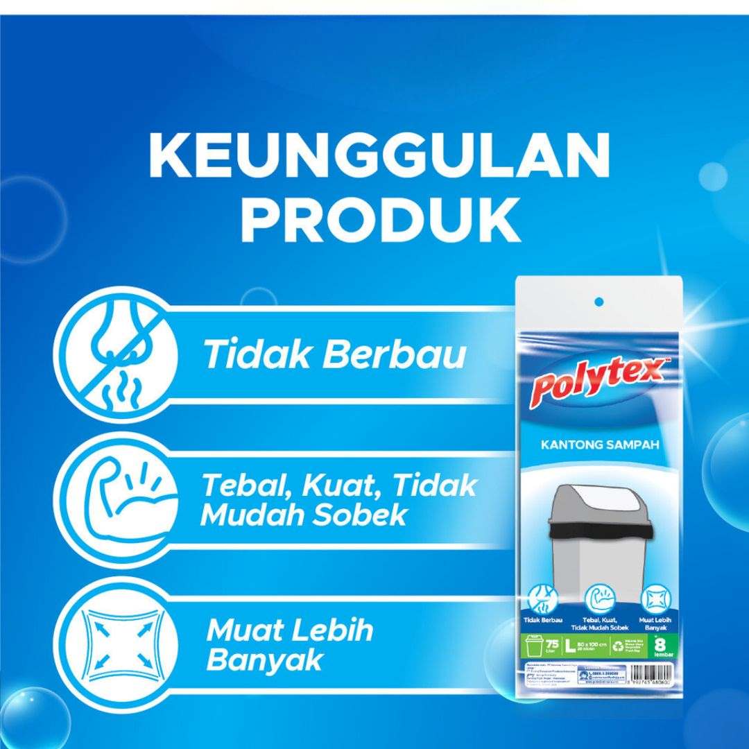 Polytex Kantong Sampah Ukuran M dan L / Plastik Sampah  