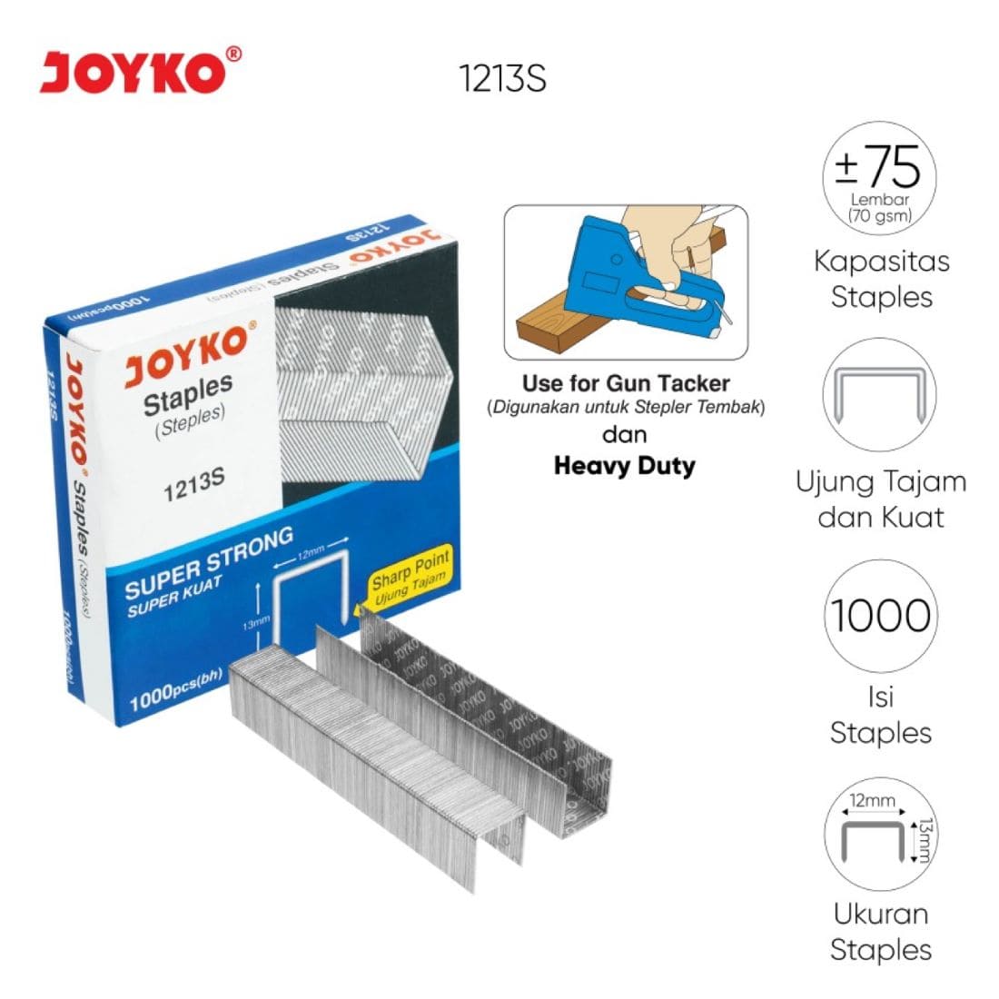 Isi Staples Joyko Nomor 1213 Untuk Jilid / Staples Tembak  