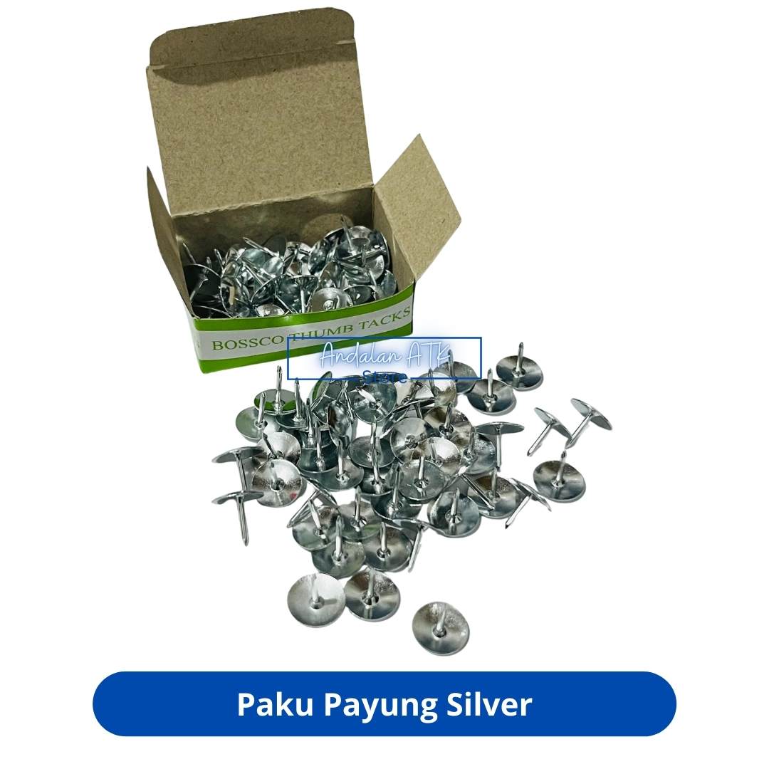 Paku Payung Thumb Tacks Silver