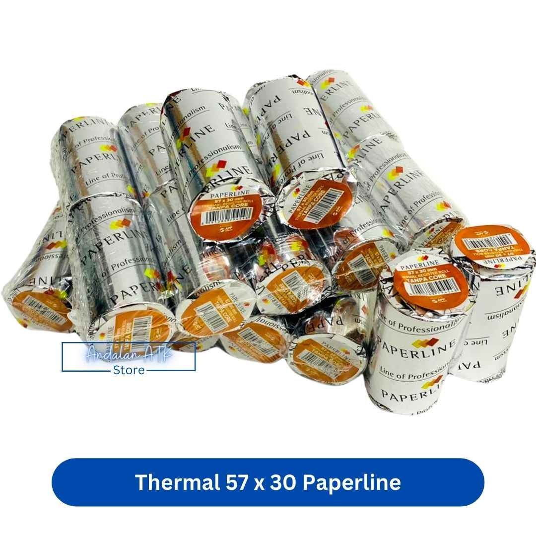 Kertas Struk Thermal Paperline 57x30mm Coreless / Tanpa Tulang / Kertas Kasir Thermal
