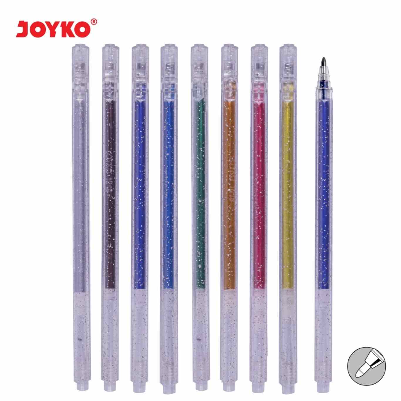 Pulpen Gel Joyko GPC-318 Glitter 8 Warna 1.0mm / Color Gel Pen  