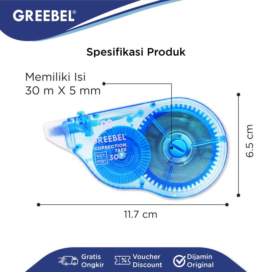 Tip Ex Kertas / Greebel Correction Tape GCT-3001