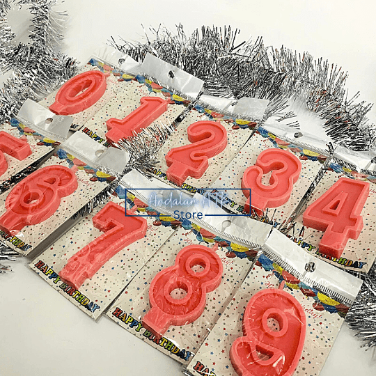 Lilin Ulang Tahun / Lilin Angka 0-9 Warna Pink  