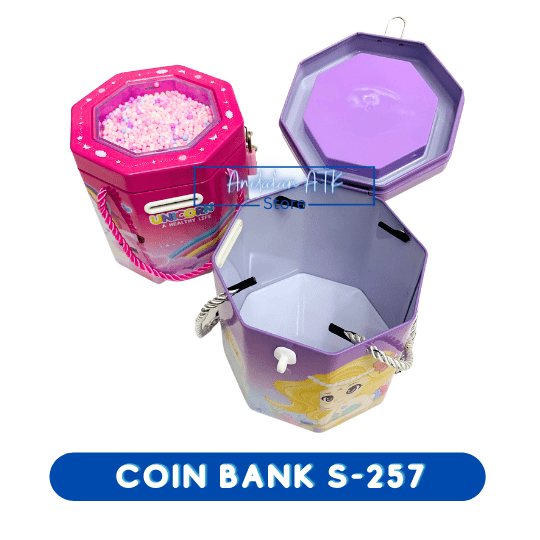 Coin Bank / Celengan Anak Kunci Gembok Foam Butir Bentuk Hexagonal S-257 Xiaolingjing