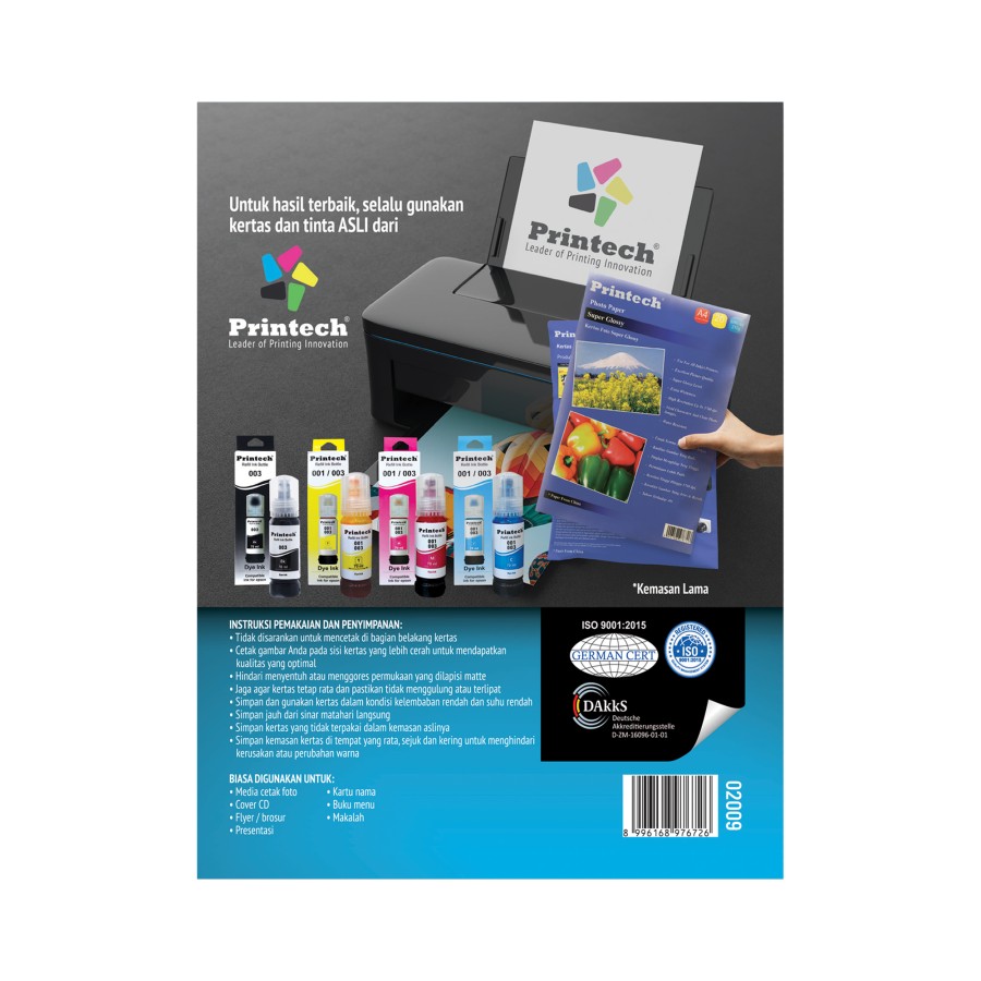 Kertas Foto Glossy Printech Ukuran A4 Tebal 210gsm dan 230gsm Isi 20 Lembar / Glossy Photo Paper  