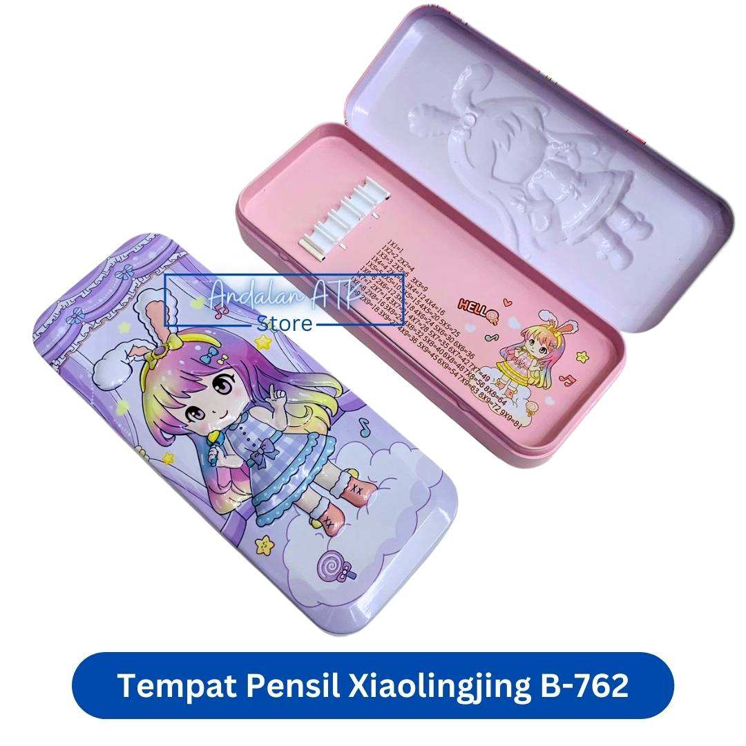 Tempat Pensil Anak Xiaolingjing B-762 Baby Doll Kaleng / Kotak Pensil / Pencil Case  