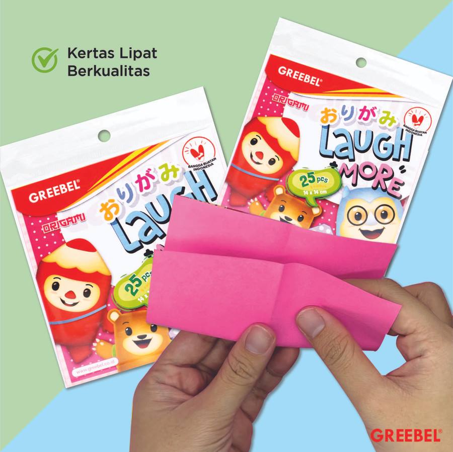 Kertas Origami Greebel Origami 2 Sisi [25 Lembar] / Bisa Ditulis  