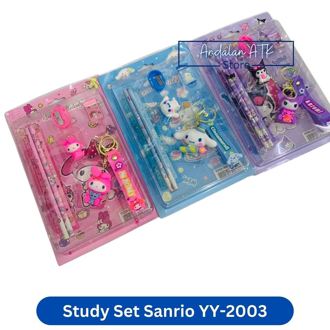 Study Set Alat Tulis Yoyo Sanrio YY-2003 / Kuromi, Cinnamoroll, My Melody  