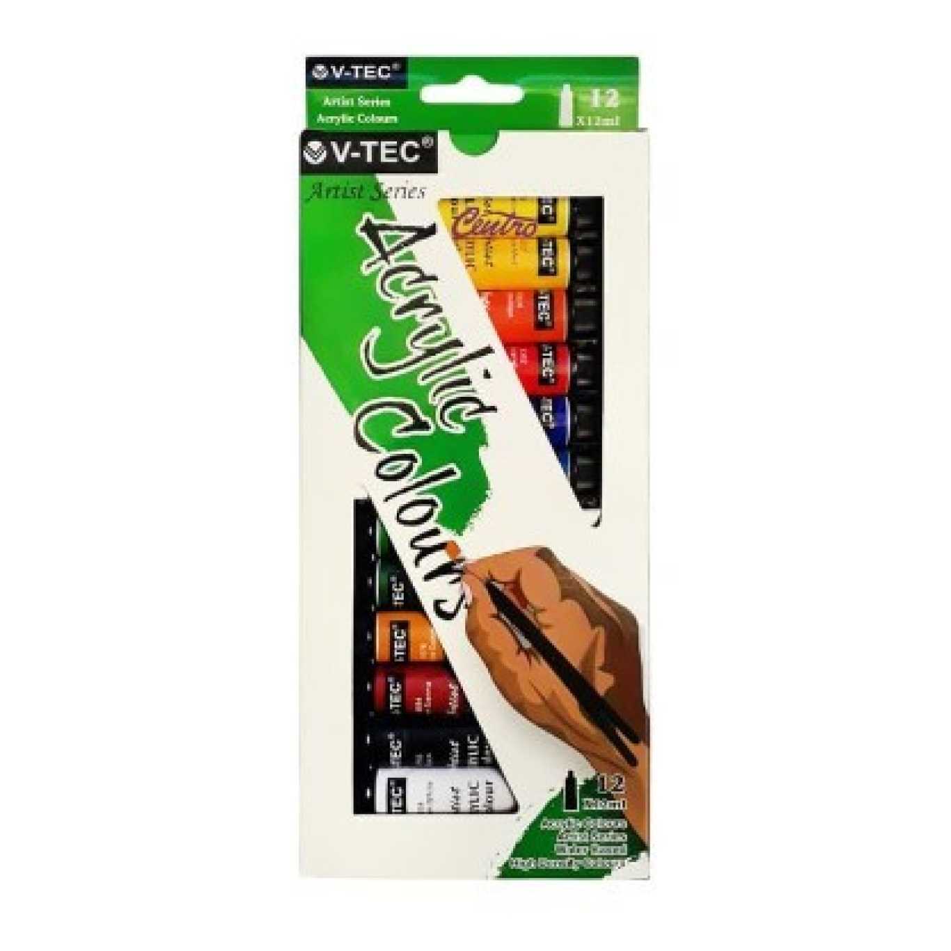 Cat Akrilik V-TEC VT-812/A 12ml Set Isi 12 Warna  