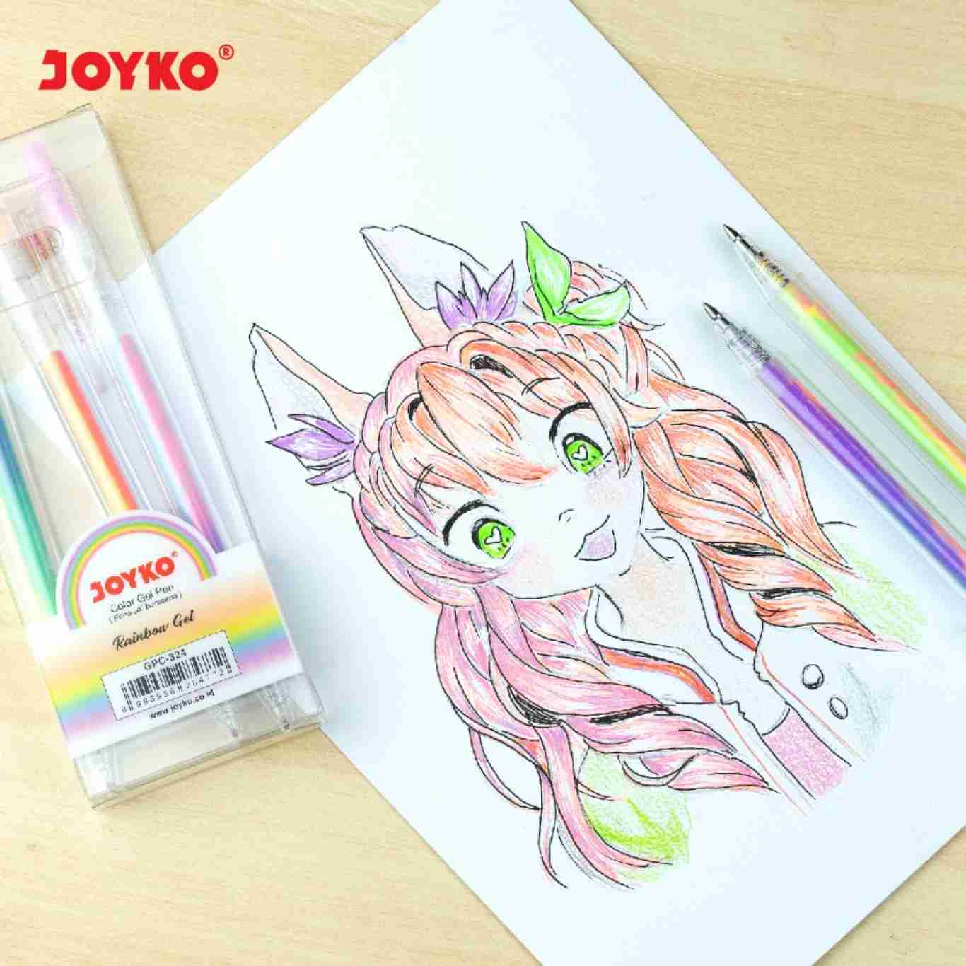 Pulpen Gel Joyko GPC-324 Rainbow 5 Warna 0.5mm / Color Gel Pen  